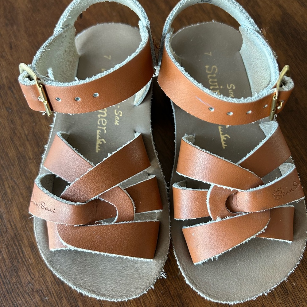 Sun San saltwater swimmer sandals toddler 7 brown